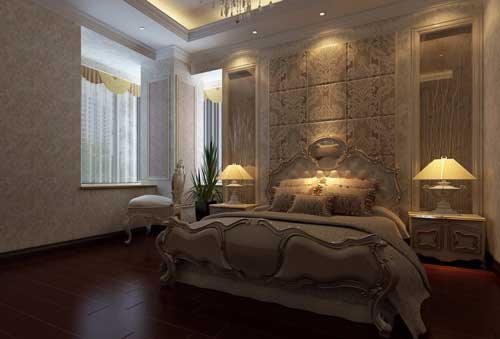 Дизайн спальни в классическом стиле в молочных тонах