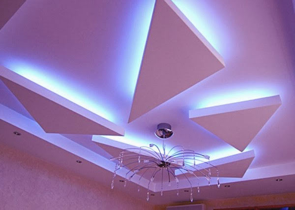 Гипсокартонный потолок с подсветкой