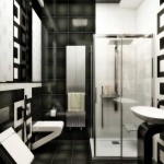 Дизайн черной плитки в ванной. Фото 2