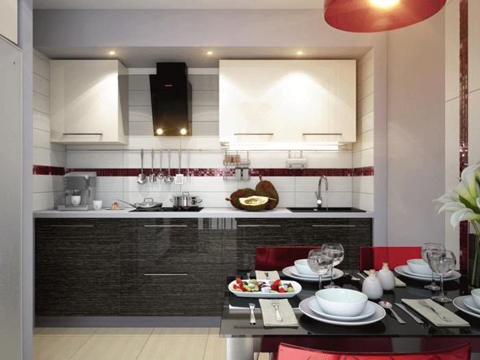 Маленькая кухня в однокомнатной квартире - дизайн интерьера