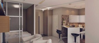 Дизайн однокомнатной квартиры студии для холостяка с совмещенным санузлом