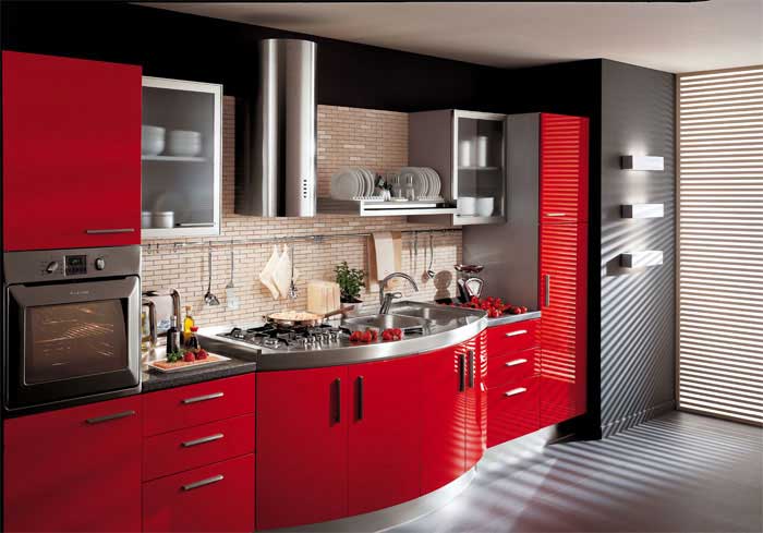 Кухня красно-черная. Фото 1