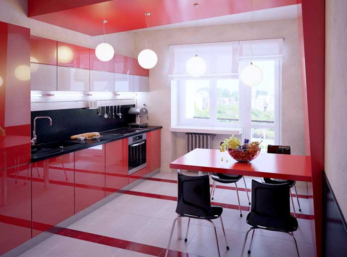 Красно-черная кухня дизайн. Фото 3