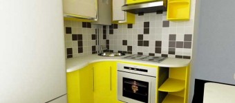 Желтая кухня с газовой колонкой дизайн