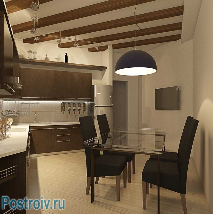 Проект дизайна 2-комнатной квартиры. Фото кухни