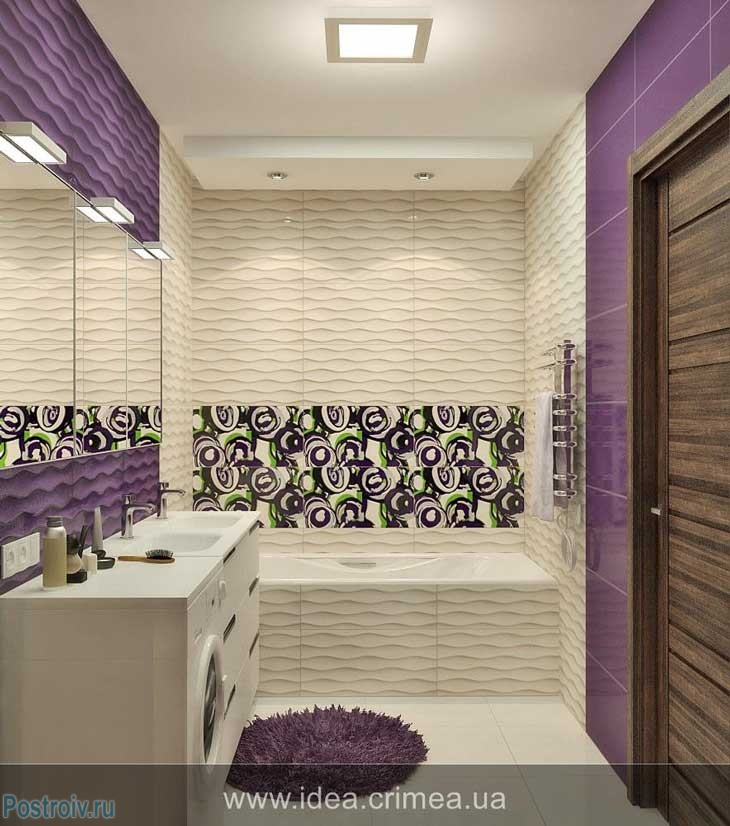 Современный дизайн интерьера совмещенной ванной комнаты с туалетом 5-6 кв. м. Фото