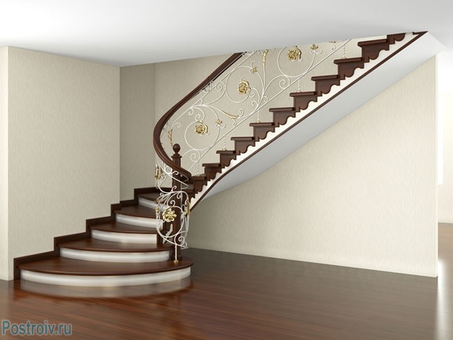 Дизайн лестницы для дома в классическом стиле. Фото