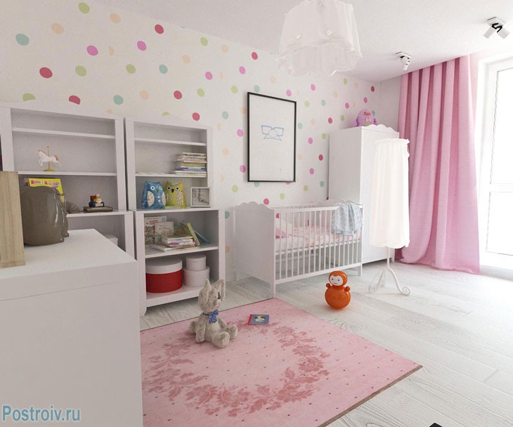 Розовая спальня для ребенка. Фото