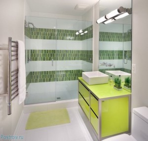 Мебель для ванной зеленого цвета