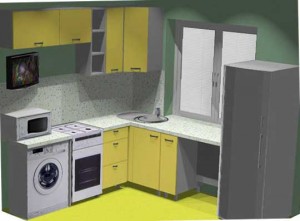 Планировка кухни 7 метров с холодильником и стиральной машиной