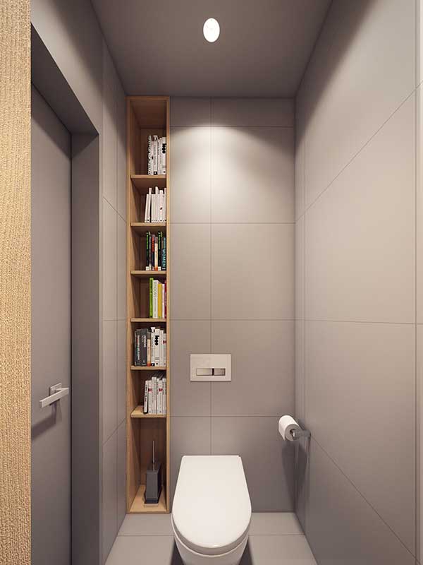 Туалет с подвесной раковиной – фото дизайна интерьера