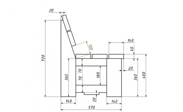 Сделать скамейку из дерева чертежи
