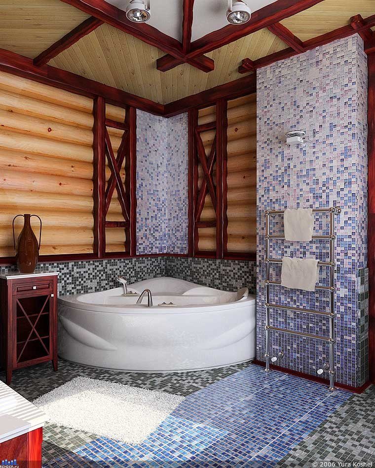 Ванная Комната В Деревянном Фото