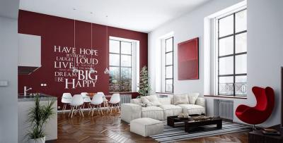 Salón rojo 18 m² 2 