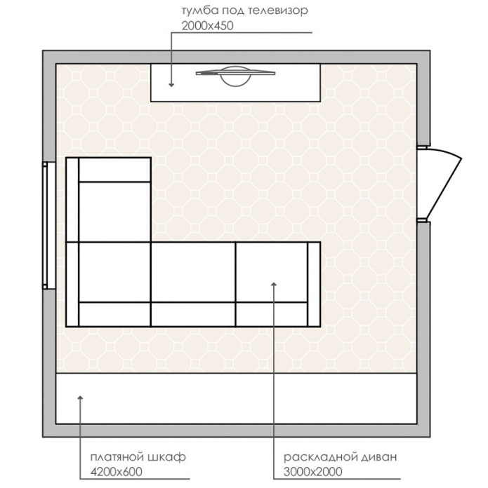 Distribución rectangular del salón 