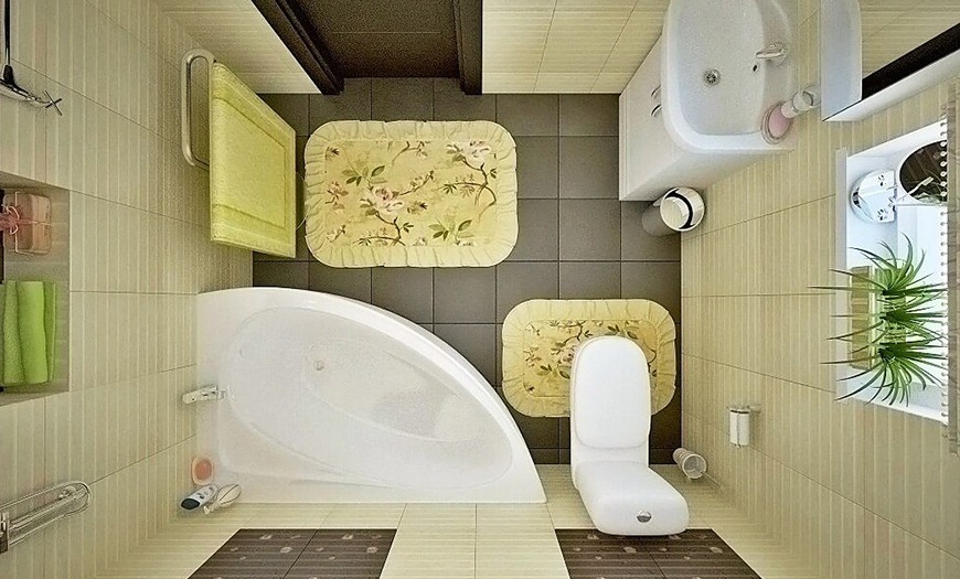 угловая ванная комната 