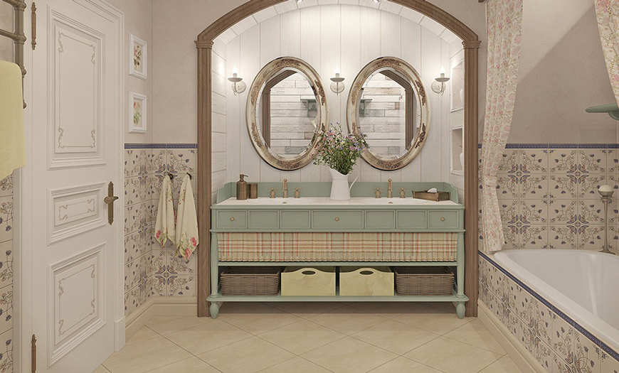Ванная комната в прованском стиле. 
