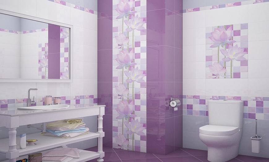 Фиолетовая ванная комната. 