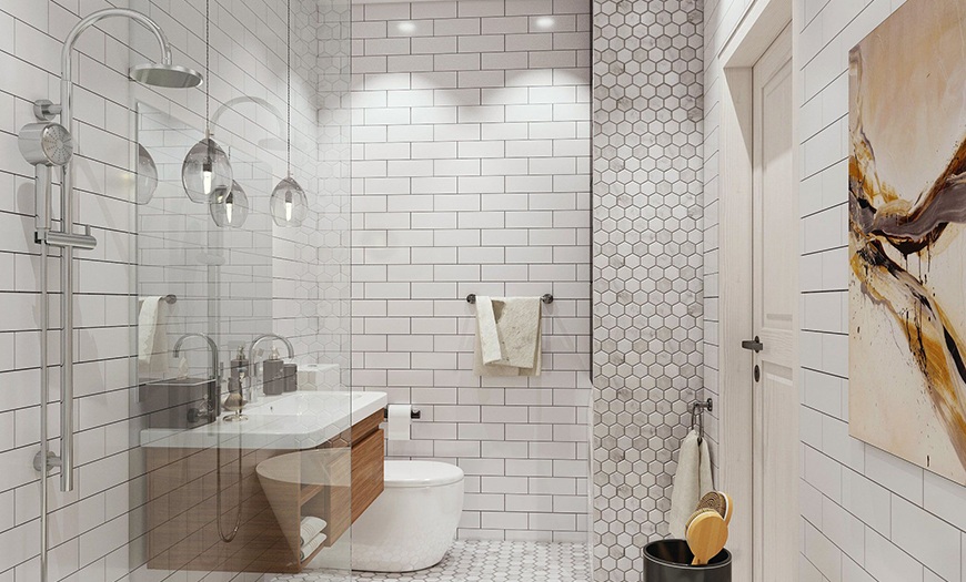 Ванная комната в скандинавском стиле. 