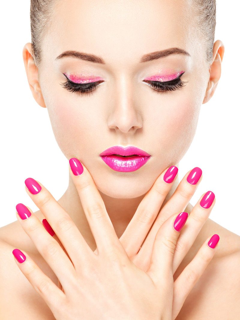 eautiful-woman-face-with-pink-makeup-of-eyes-and-nails