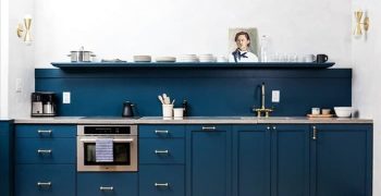Дизайн сине черной кухни - 75 фото готовых идеи