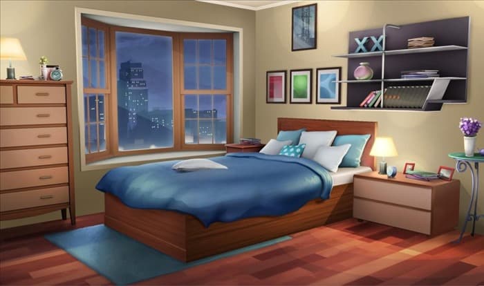 Спальня с панорамным окном Минимализм