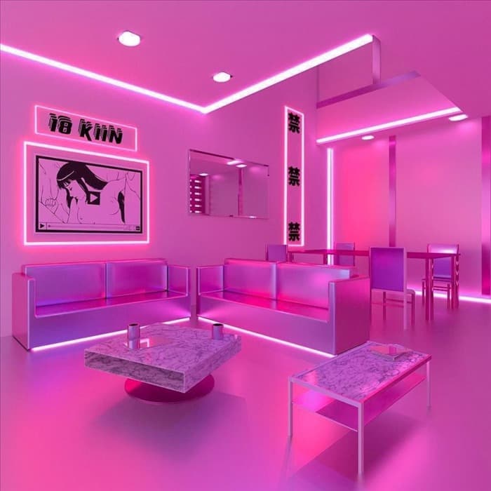 Розовая подсветка в комнату