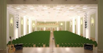 Современный дизайн актового зала в школе интерьер - 72 фото